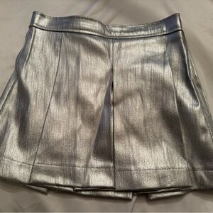 Zara Metallic Silver Skirt